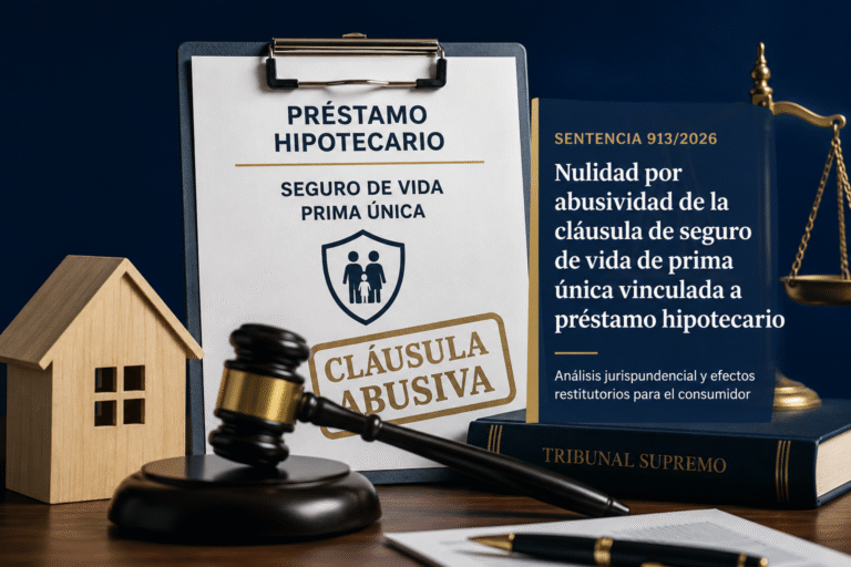 Nota Editorial: Nulidad por abusividad de la cláusula de seguro de vida de prima única vinculada a préstamo hipotecario: análisis jurisprudencial y efectos